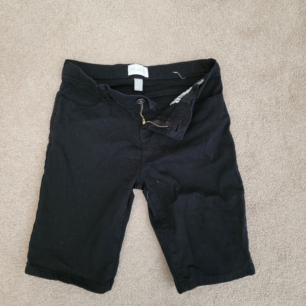 Girls Size 10, Black Twill Skimmer Short